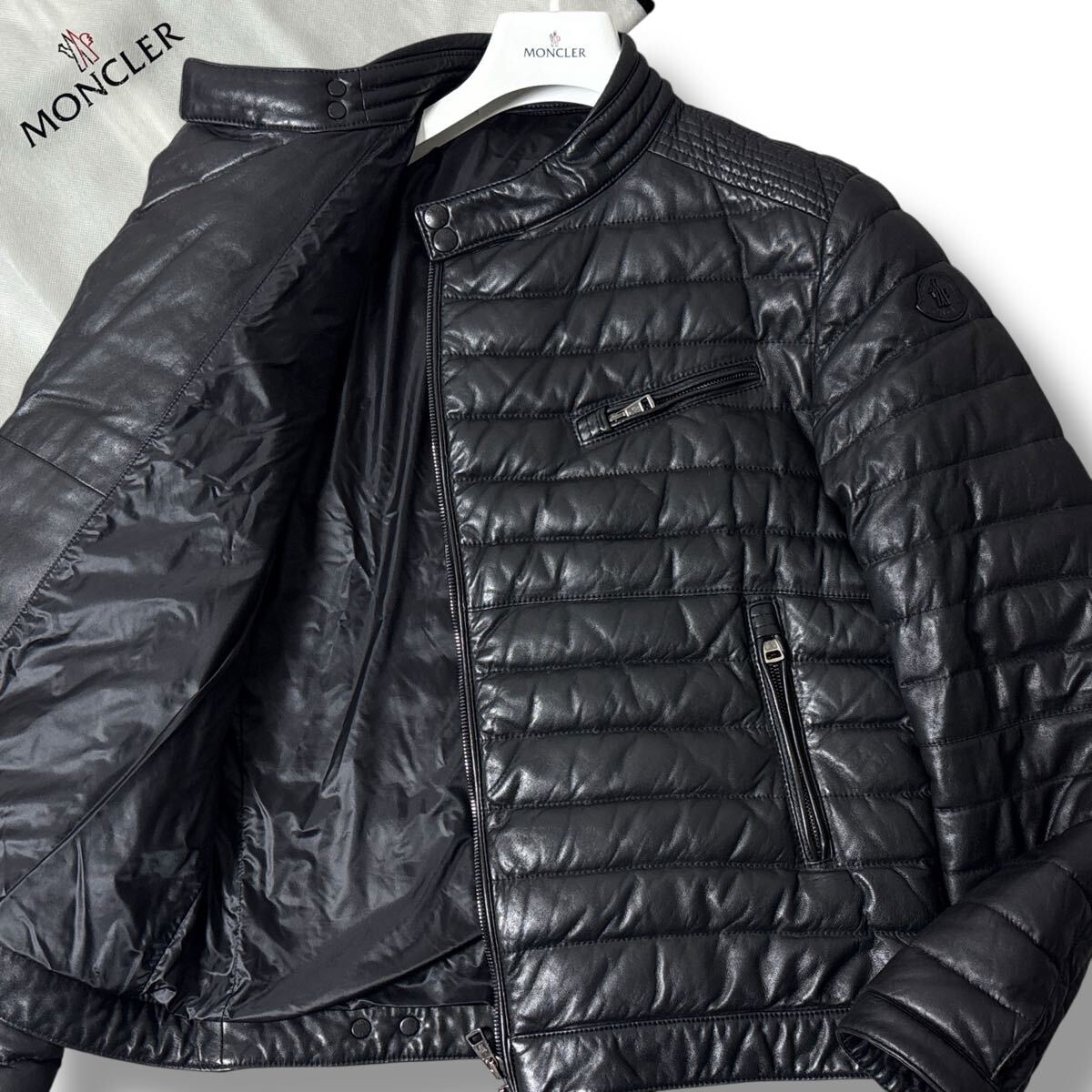 MONCLER モンクレール ラムレザー ダウンジャケット ライダース