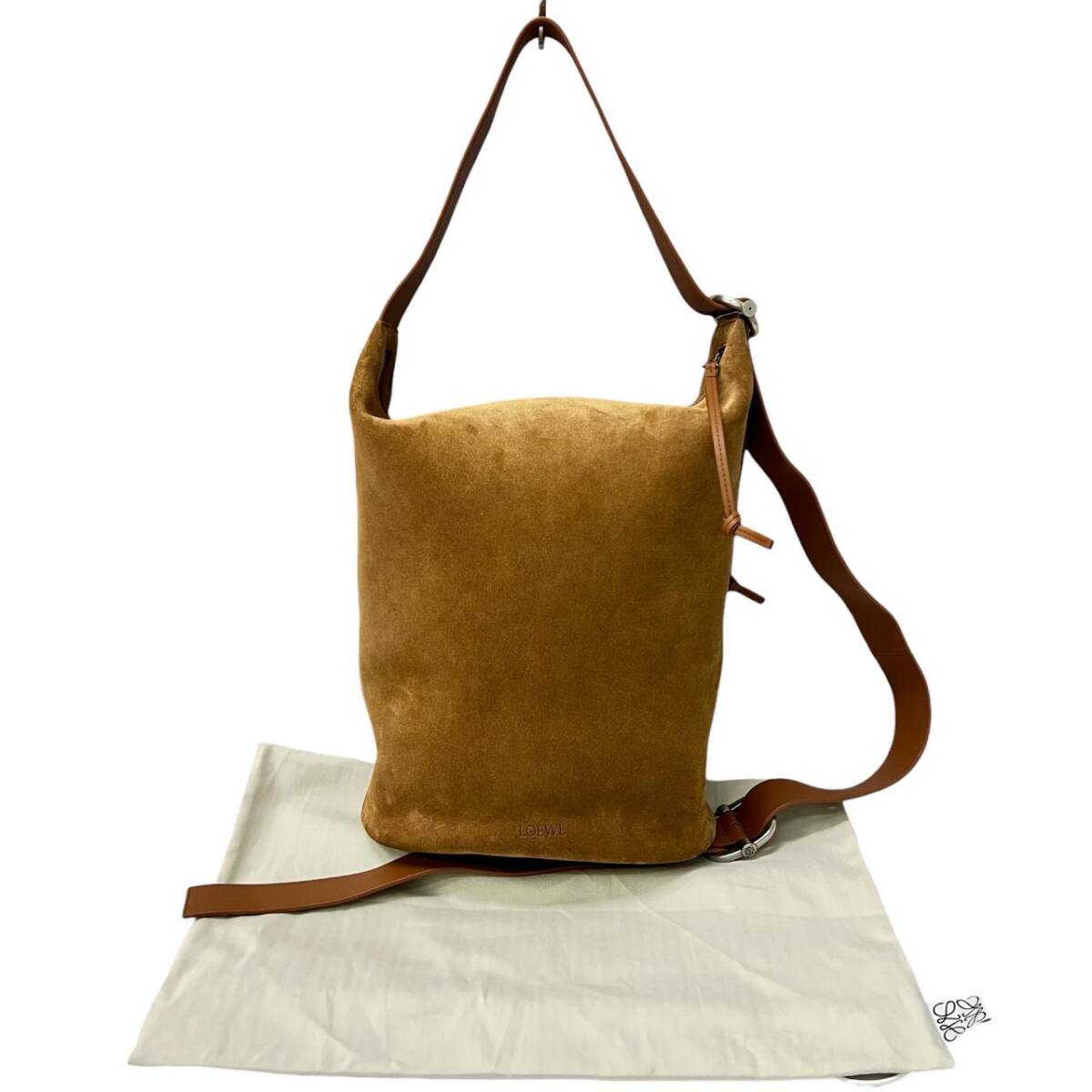 LOEWE ロエベ ループバケット ミディアム ショルダーバッグ キャメル