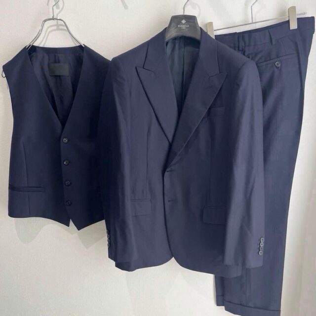 PRADA プラダ メンズ スーツ スリーピース SUPER210s ネイビー XL