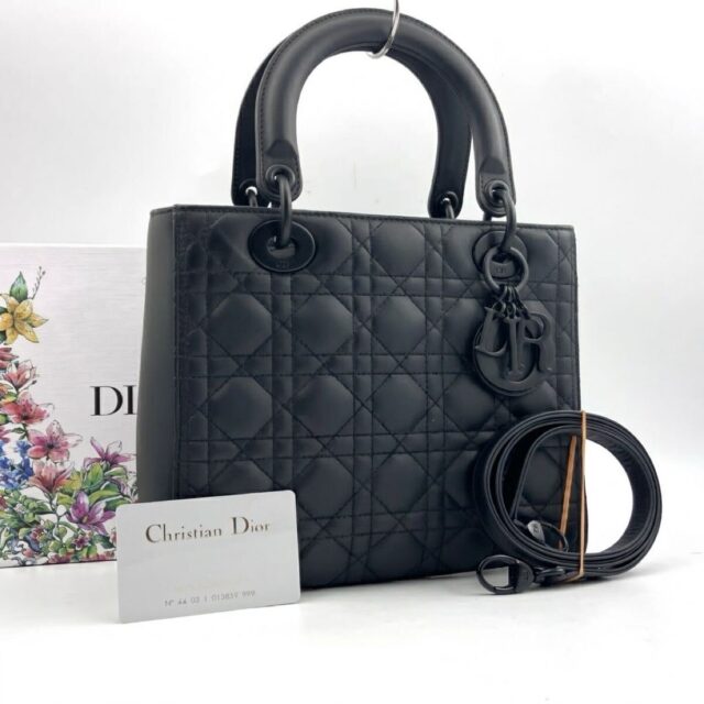 Christian Dior レディディオール カナージュ 2WAY ハンドバッグ ブラック