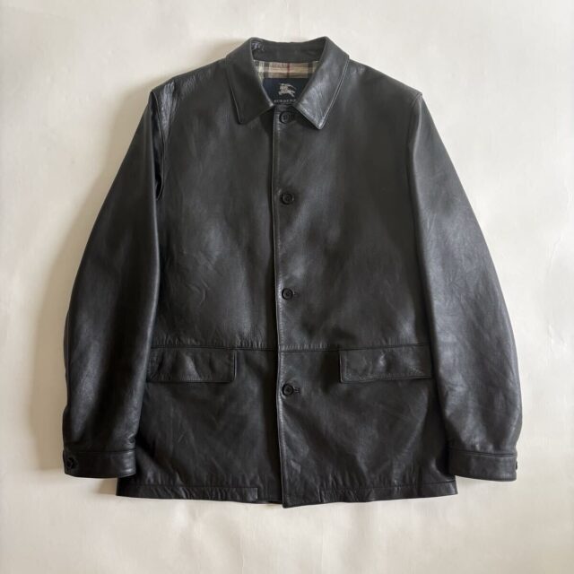 BURBERRY LONDON レザーカーコート ラムレザー ブラック