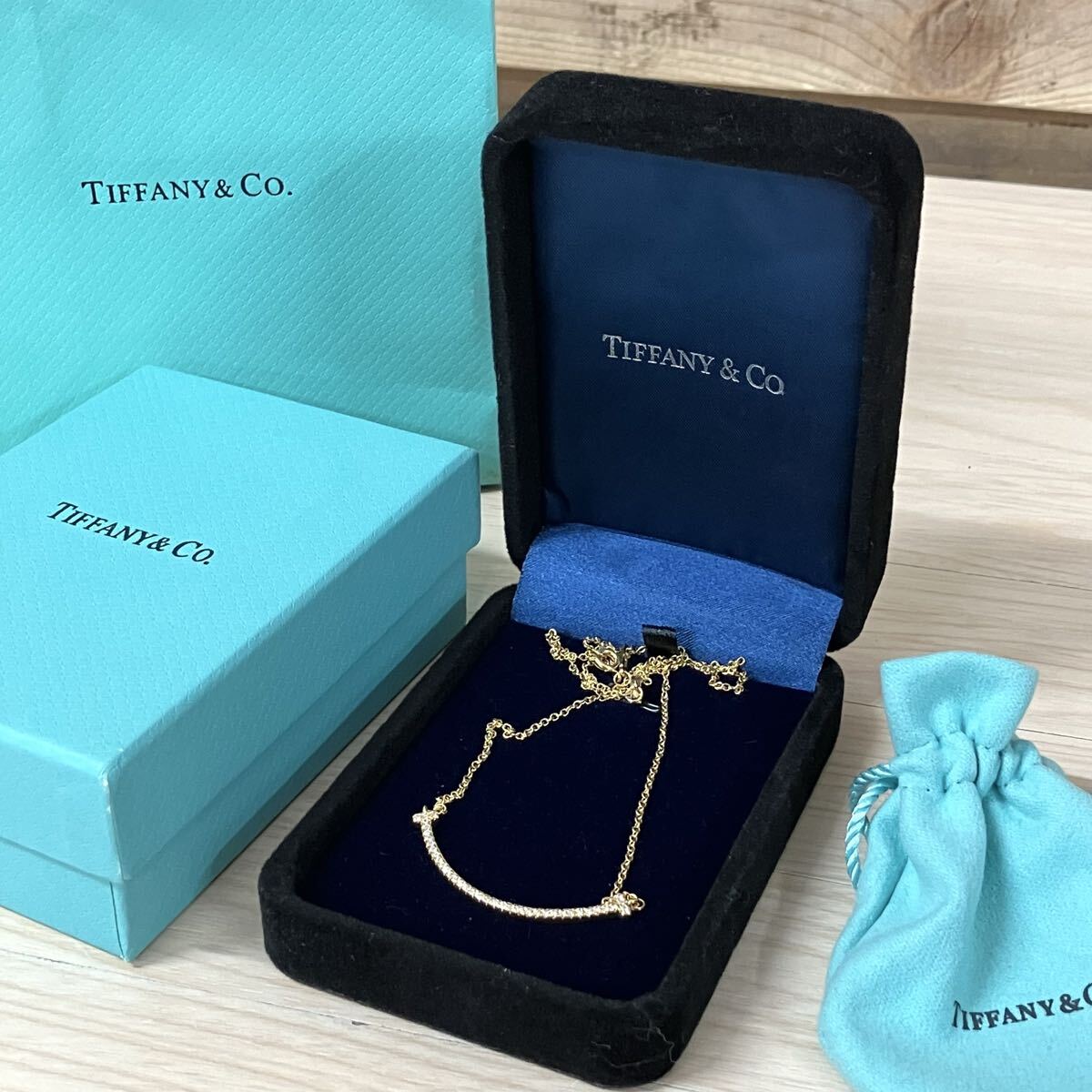 TIFFANY&Co. Tスマイル ペンダント K18 ゴールドネックレス