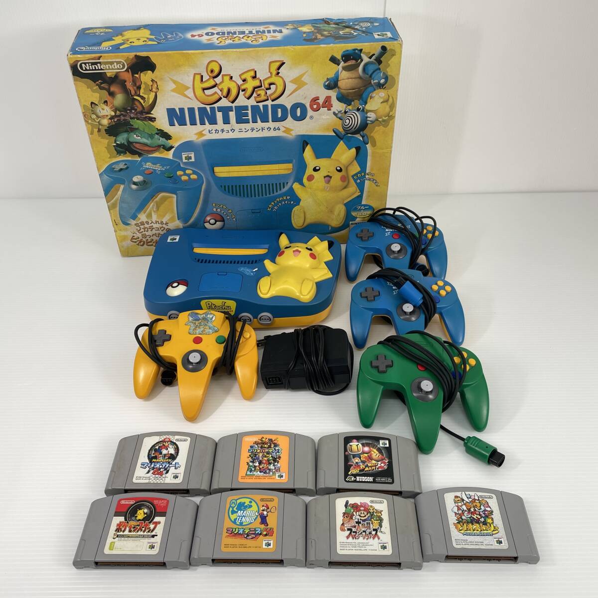 Nintendo 任天堂 ニンテンドー64 ブルー&イエロー本体 ソフト付き