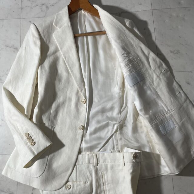 PRADA プラダ リネン100% テーラードジャケット パンツ セットアップ XL