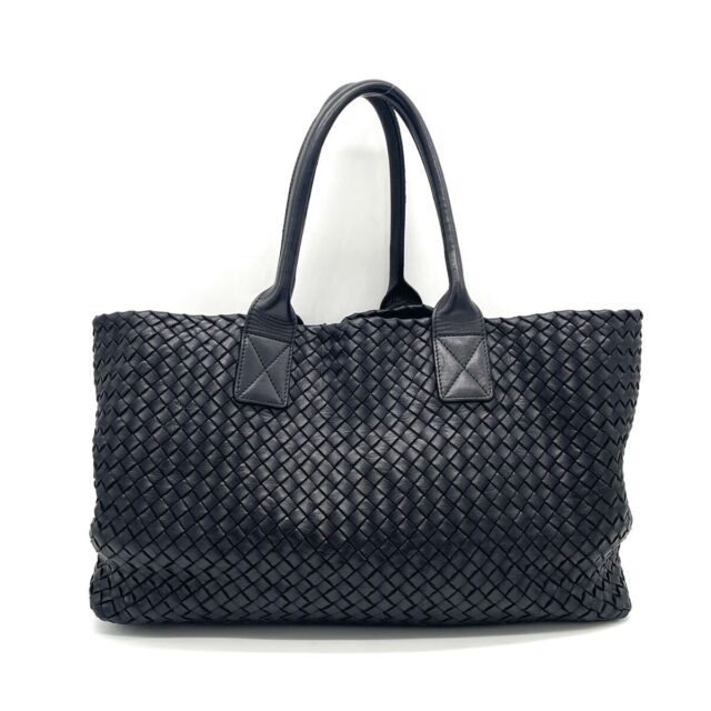 BOTTEGA VENETA イントレチャート カバMM トートバッグ ブラック