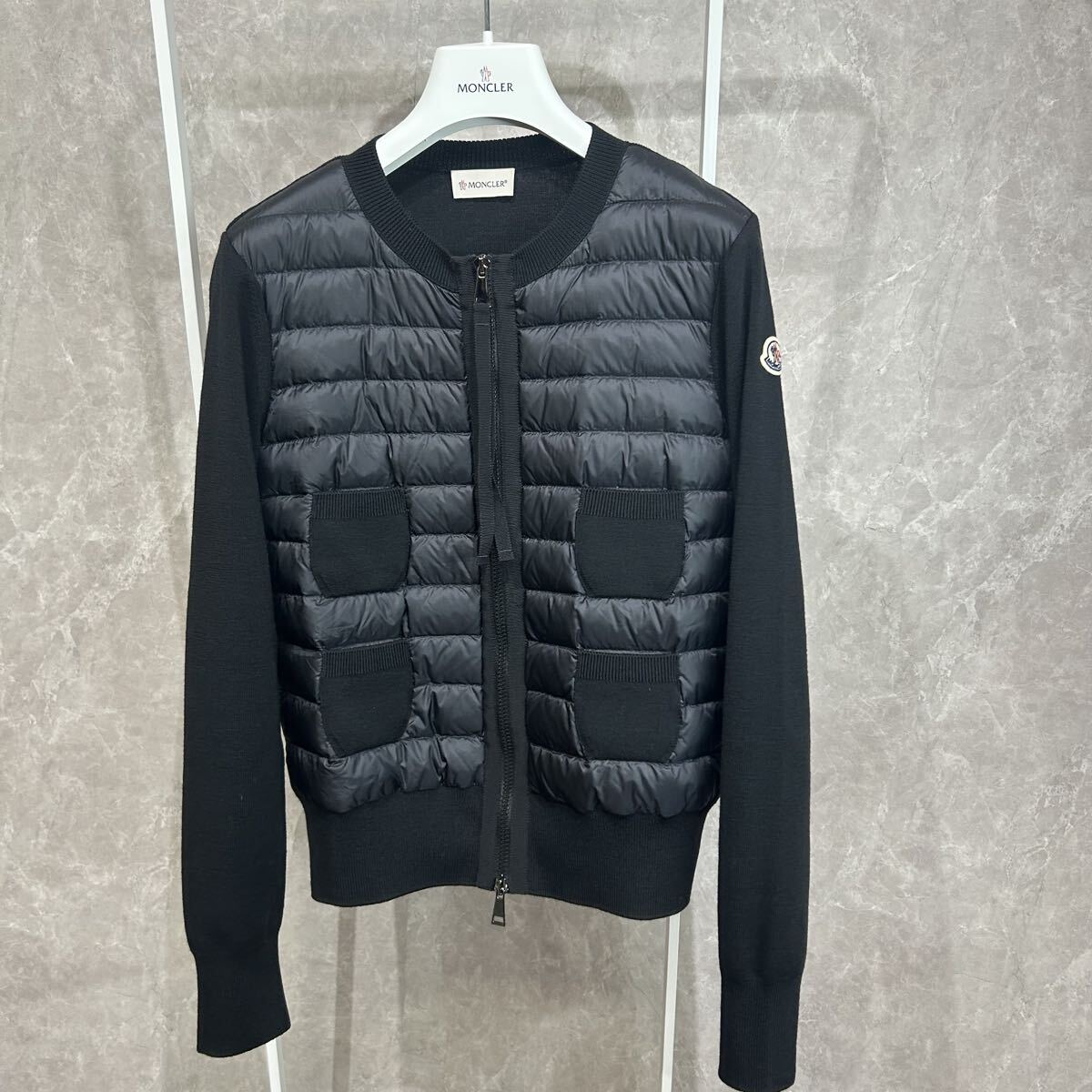 MONCLER モンクレール ダウンニットカーディガン 黒 S