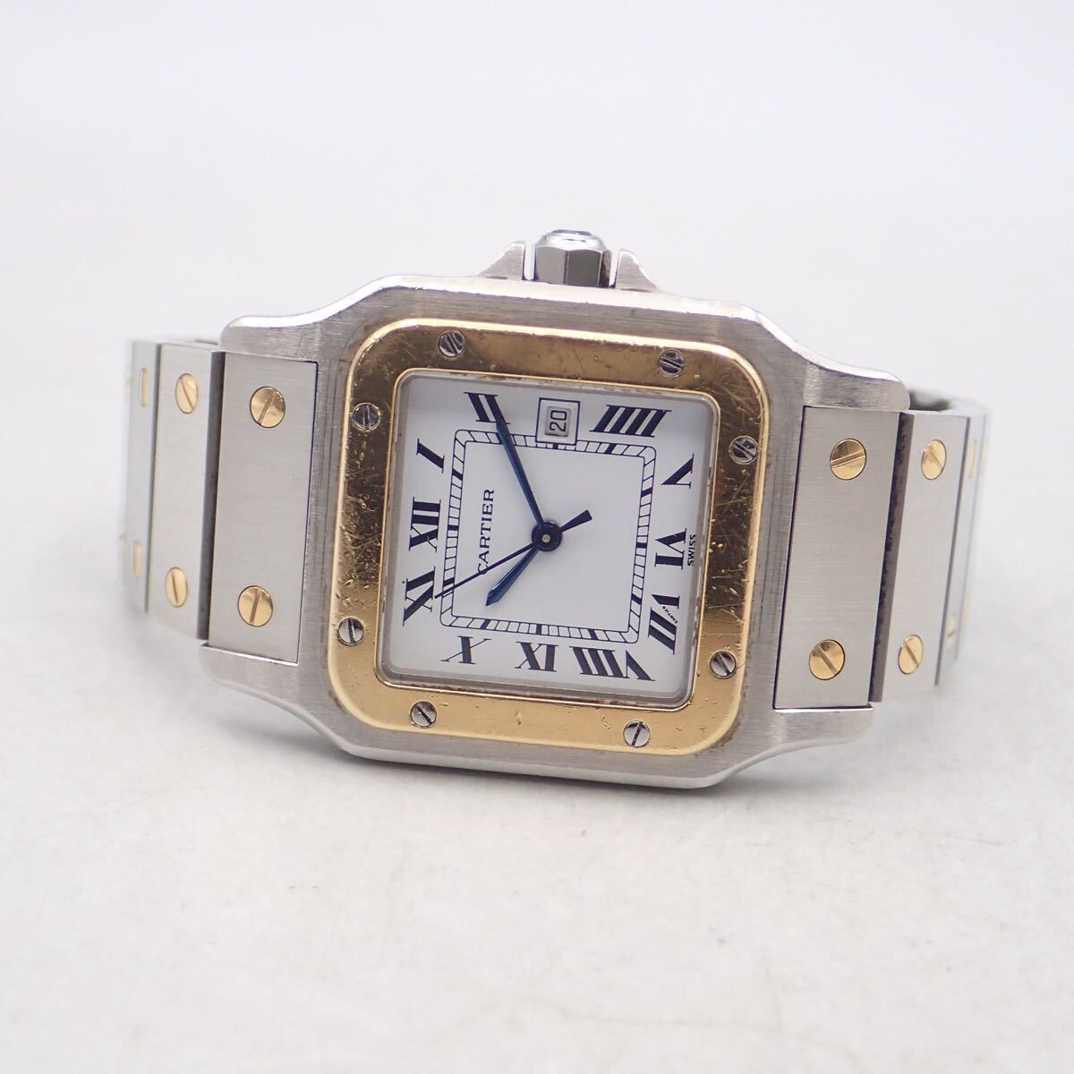 Cartier カルティエ サントスガルベ LM 自動巻き YG×SS 腕時計