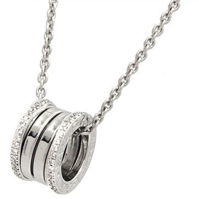 BVLGARI ブルガリ B-zero1 ビーゼロワン ネックレス 750WG ダイヤ