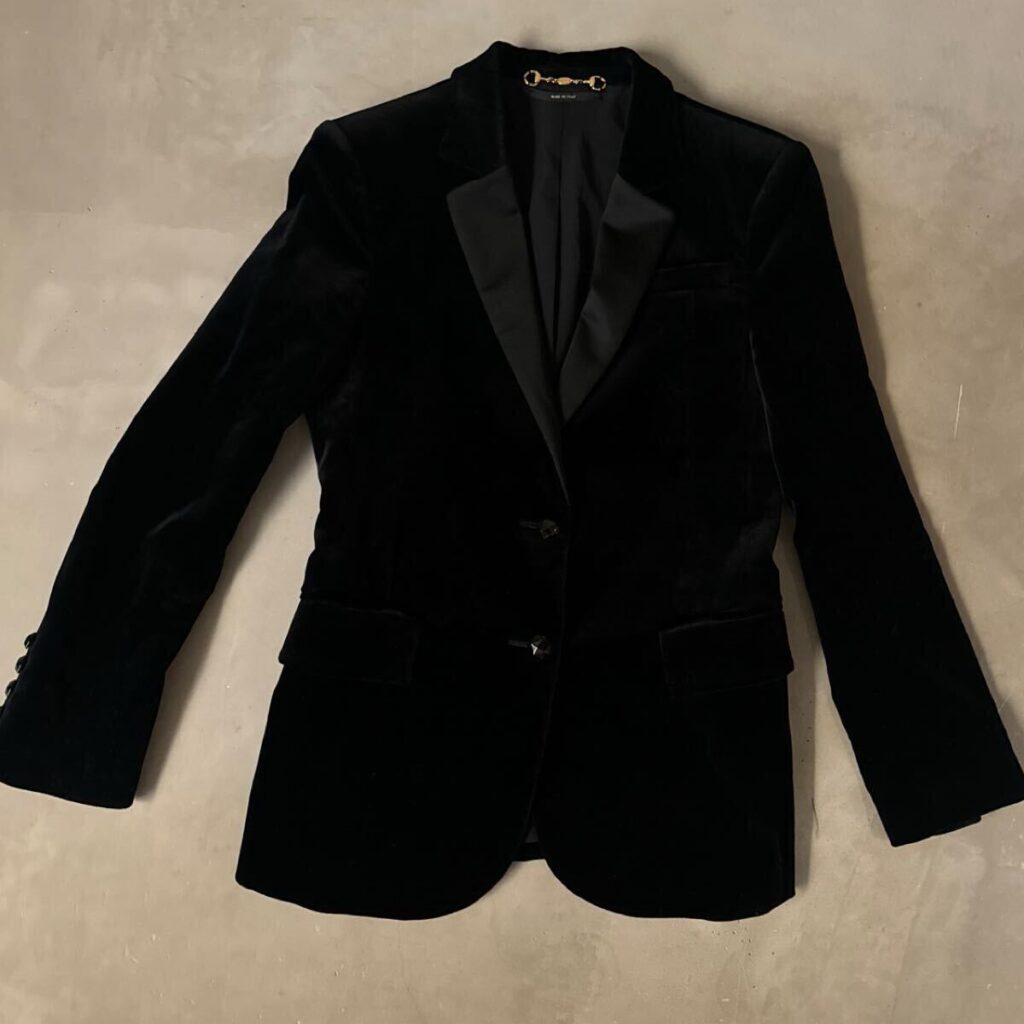 GUCCI グッチ ベロア テーラードジャケット ブラック Mサイズ