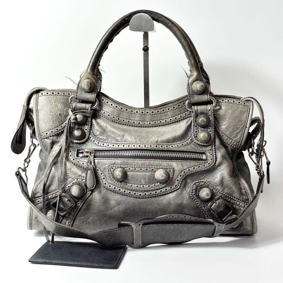 BALENCIAGA カバードシティ ジャイアント ショルダーバッグ グレー