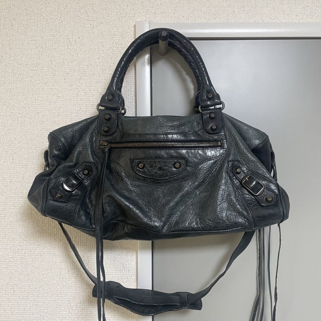 BALENCIAGA バレンシアガ ザ シティ 2way トートバッグ レザー ブラック