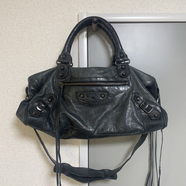 BALENCIAGA バレンシアガ ザ シティ 2way トートバッグ レザー ブラック