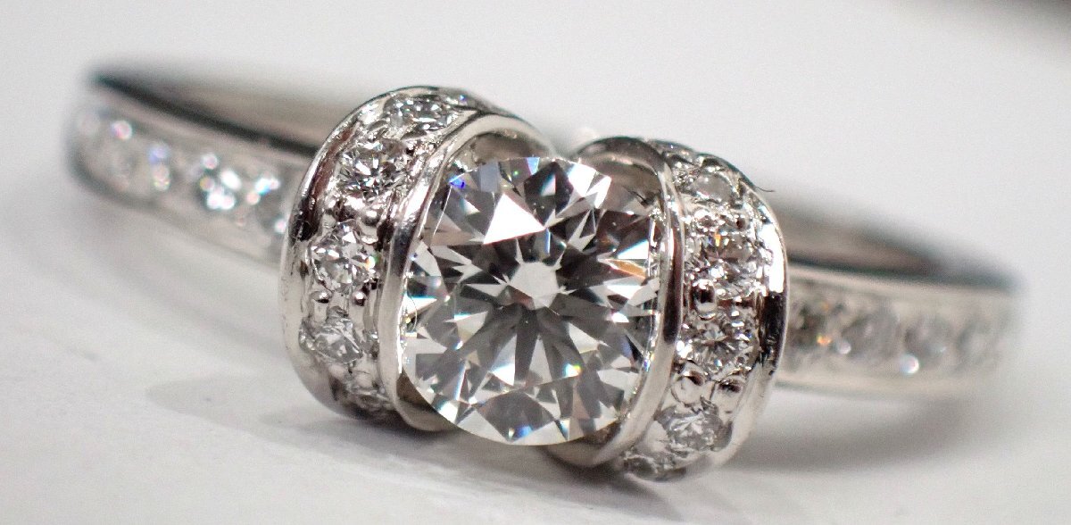 ティファニー Pt950 リボン ダイヤリング 0.45ct 11号
