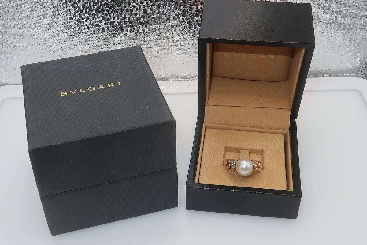 BVLGARI ブルガリ パール ダイヤ K18 リング 11.5号