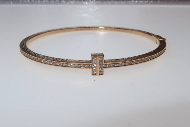 TIFFANY&Co. ティファニーT ダイヤモンド バングル Au750/K18