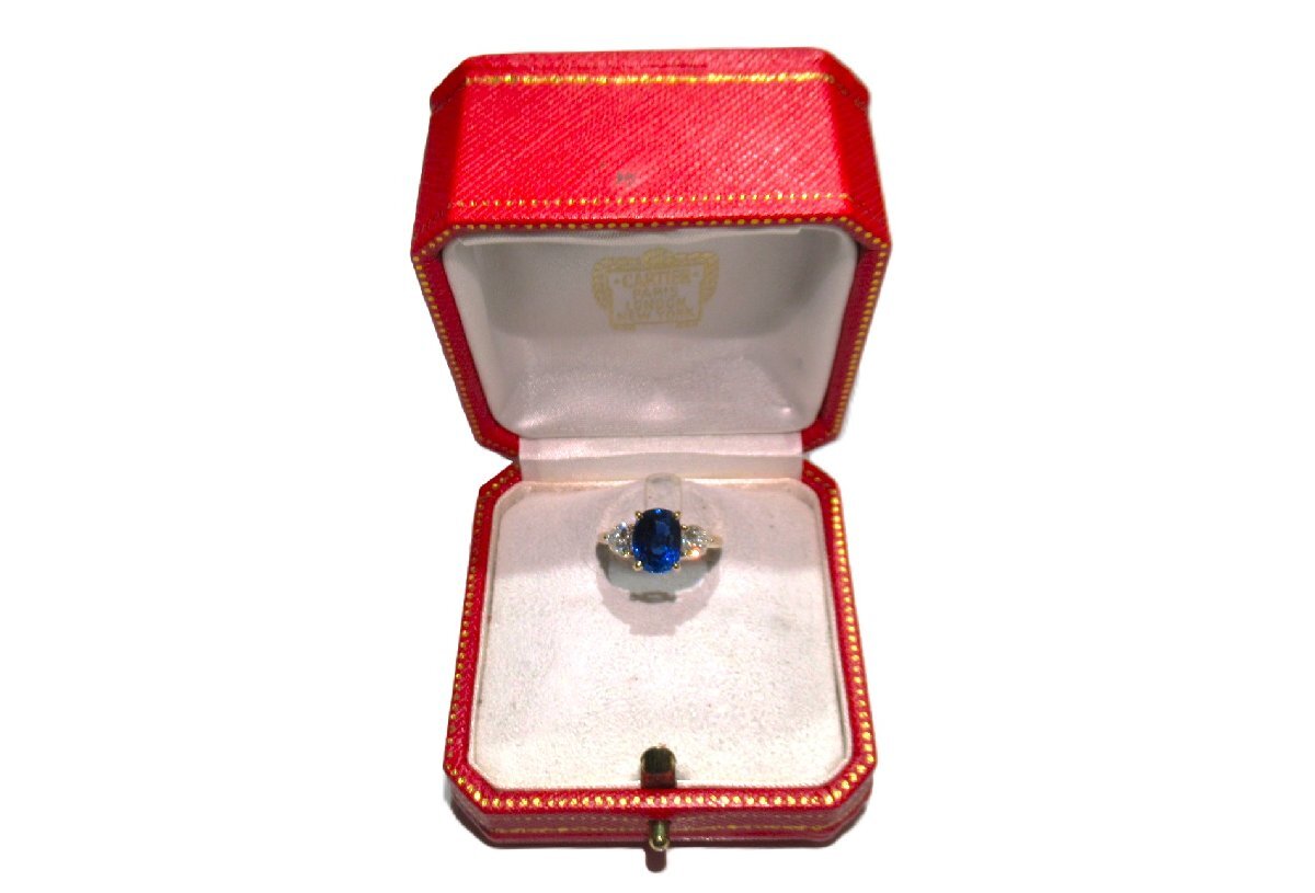 カルティエ Cartier サファイア3.54ct ダイヤ1.03ct K18YG リング #51