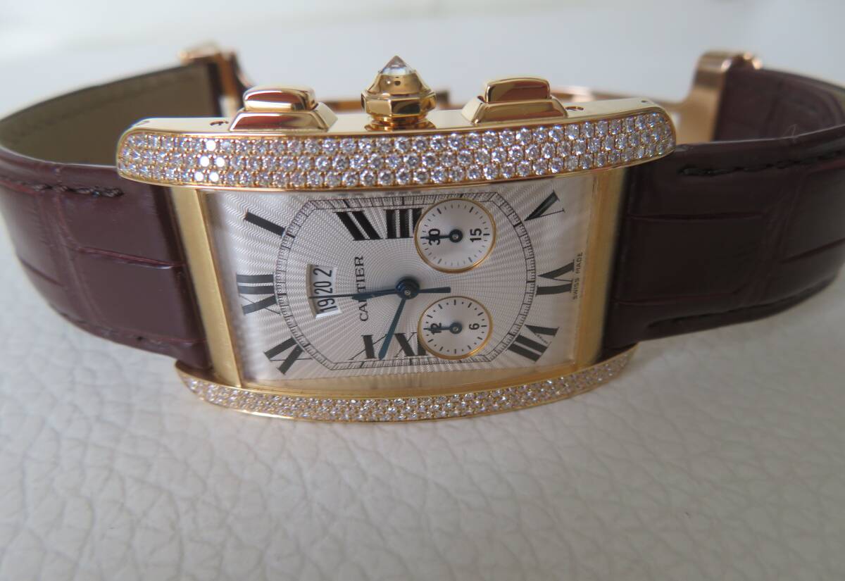 Cartier カルティエ タンクアメリカン クロノリフレックス K18YG