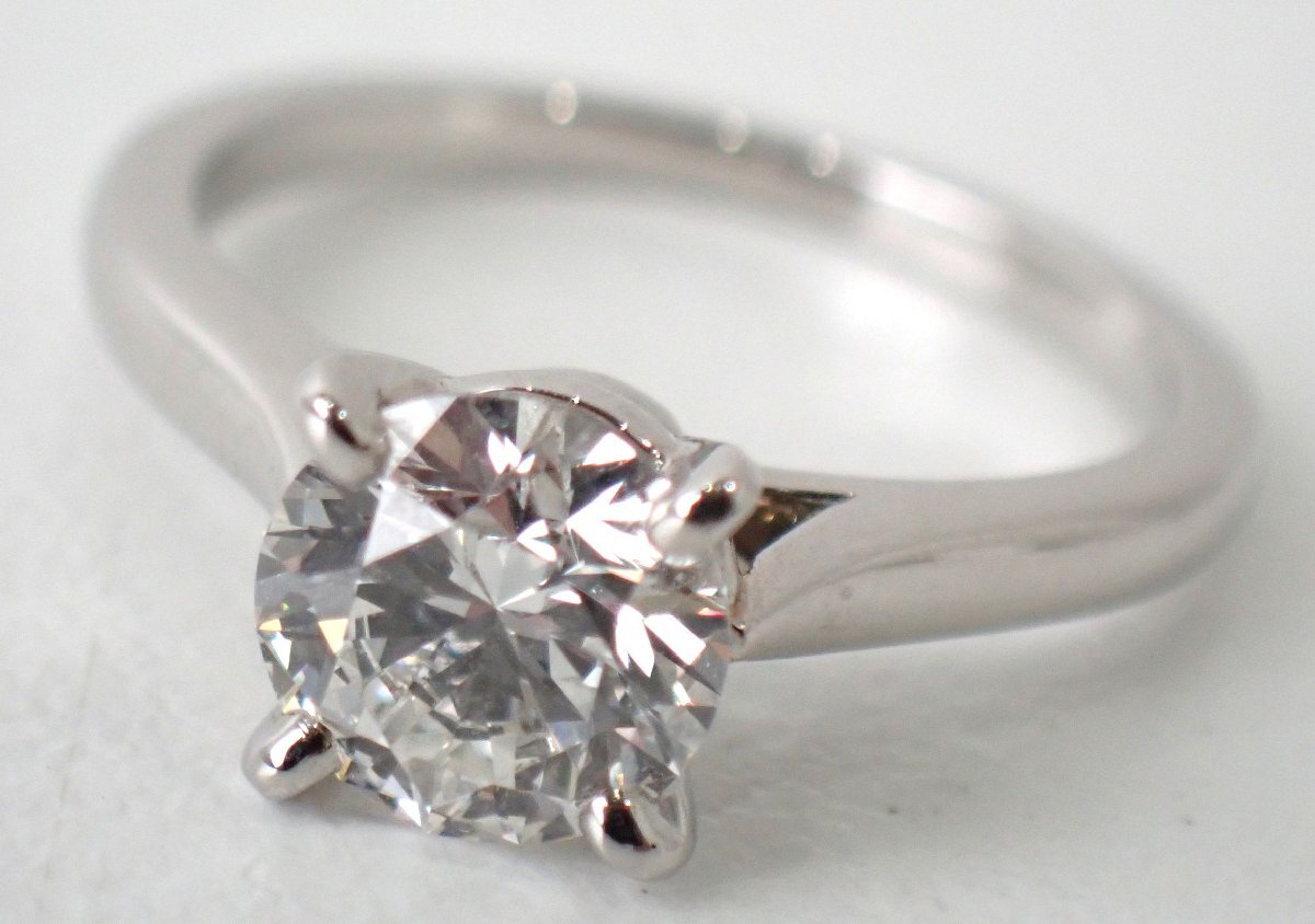 カルティエ Pt950 ソリテール ダイヤモンドリング 1.01ct