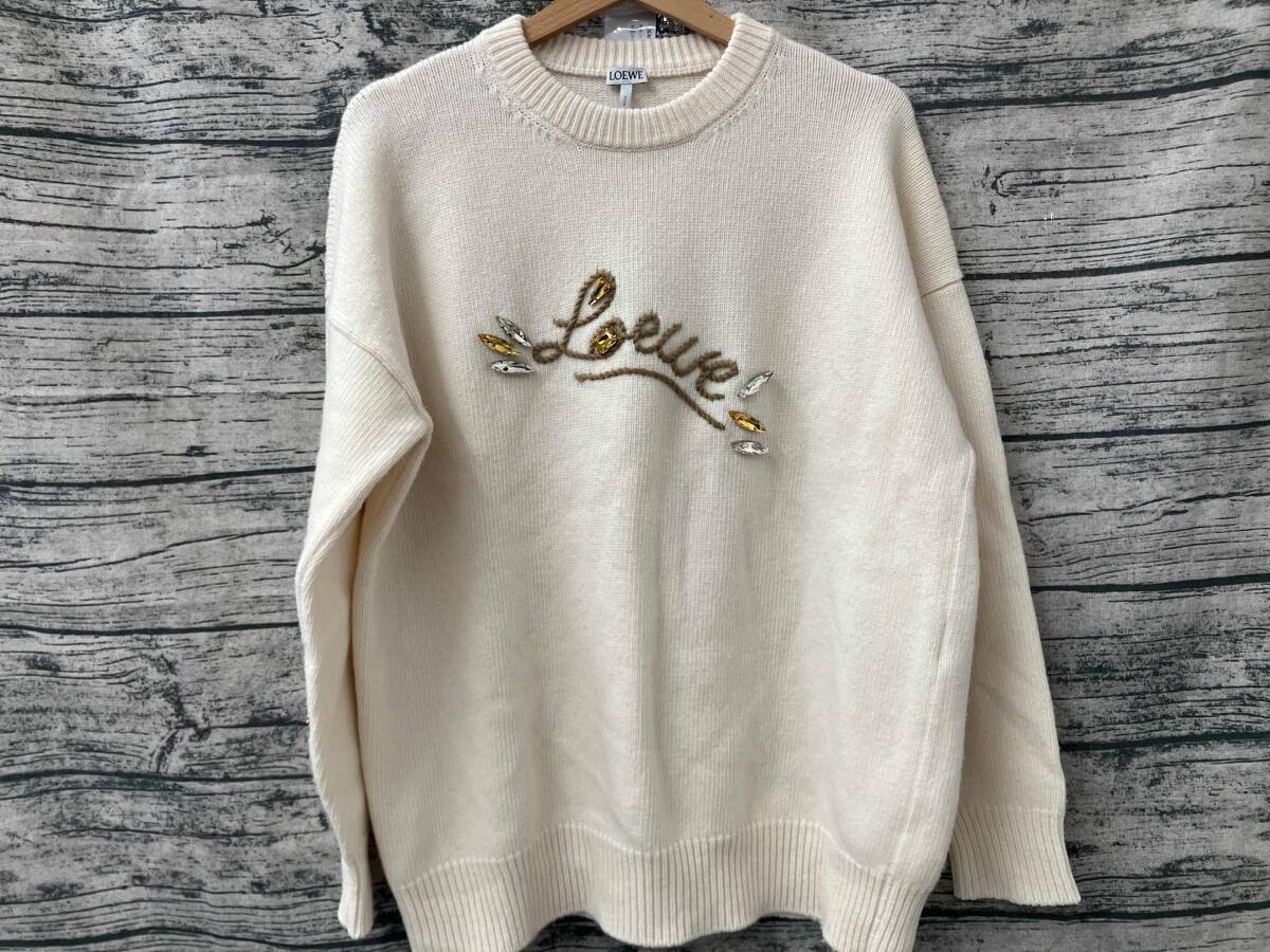 LOEWE ロエベ ニット ビジュー アイボリー Sサイズ