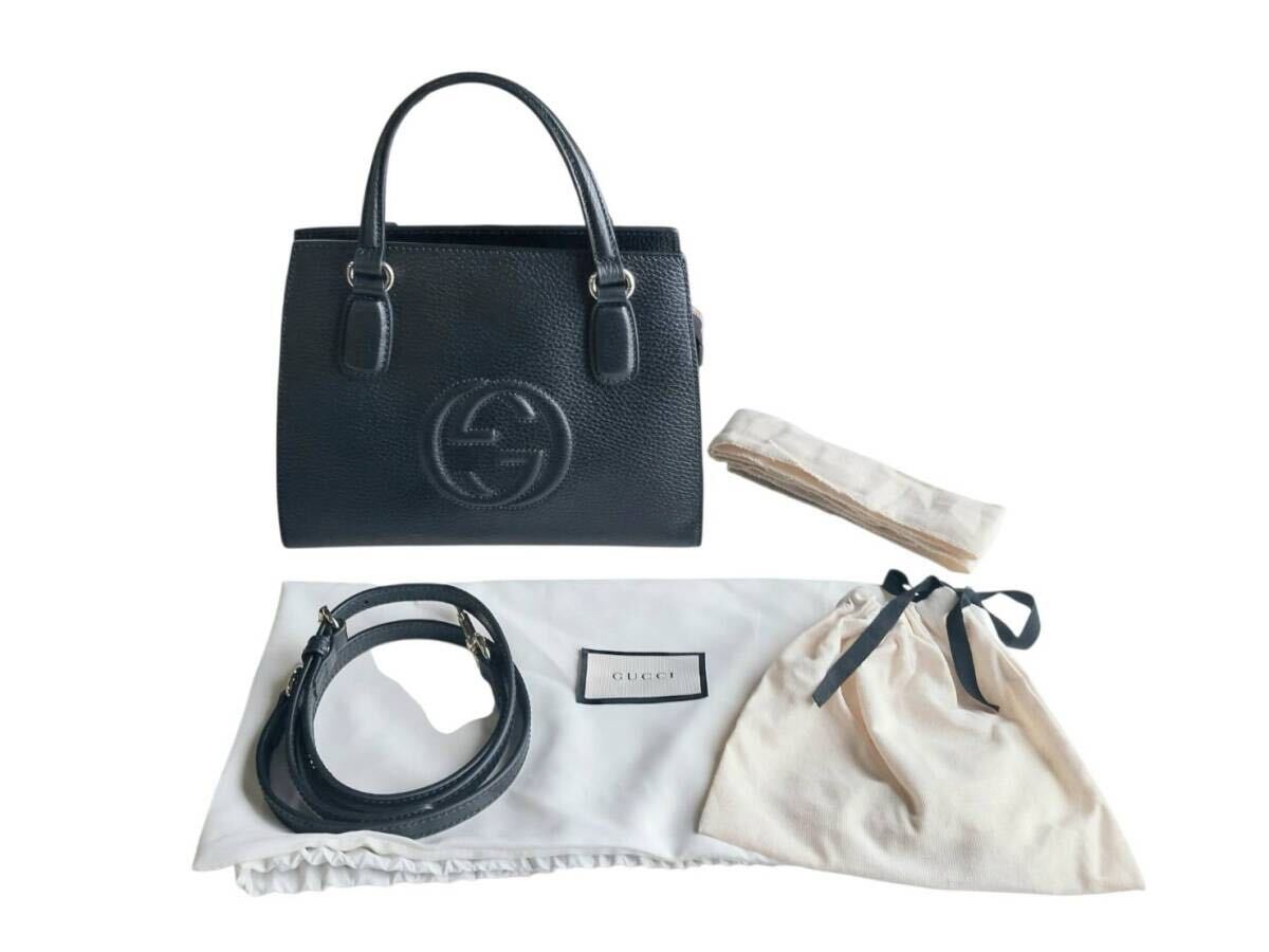 GUCCI グッチ ソーホー 2way ハンドバッグ ブラック レザー