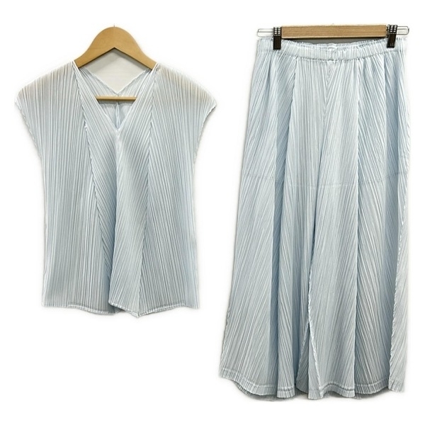 PLEATS PLEASE プリーツプリーズ レディースパンツセットアップ ライトブルー