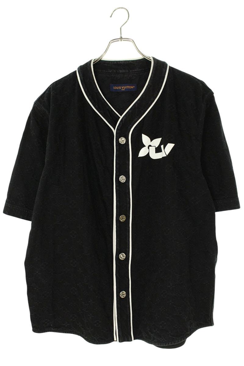 ルイヴィトン モノグラムデニムベースボール半袖シャツ XXL
