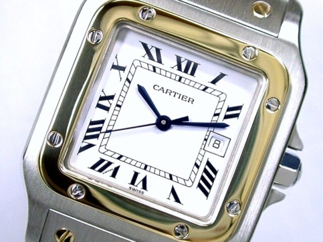 CARTIER カルティエ サントス 18金/SS 自動巻 LM ホワイトローマン