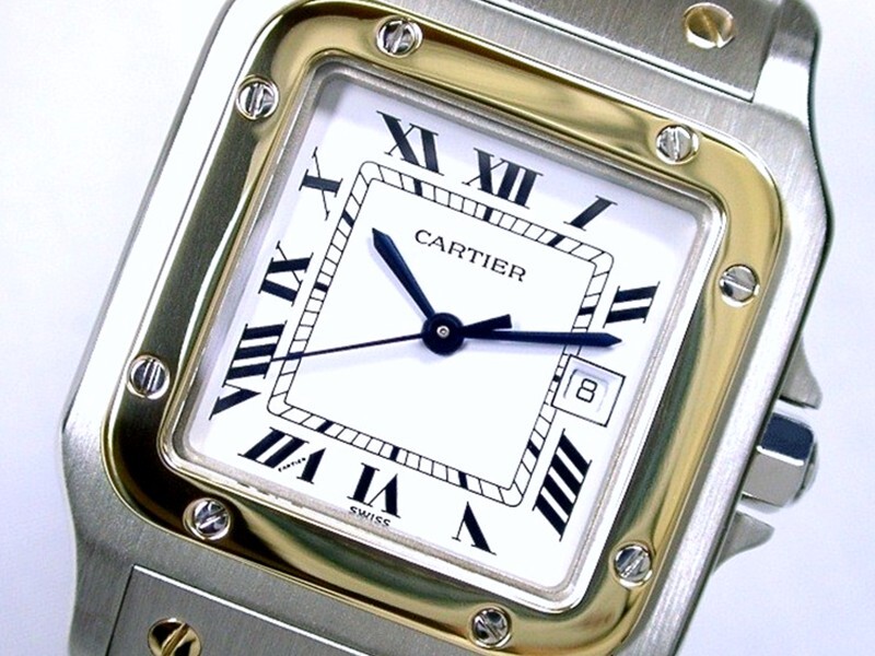 CARTIER カルティエ サントス 18金/SS 自動巻 LM ホワイトローマン