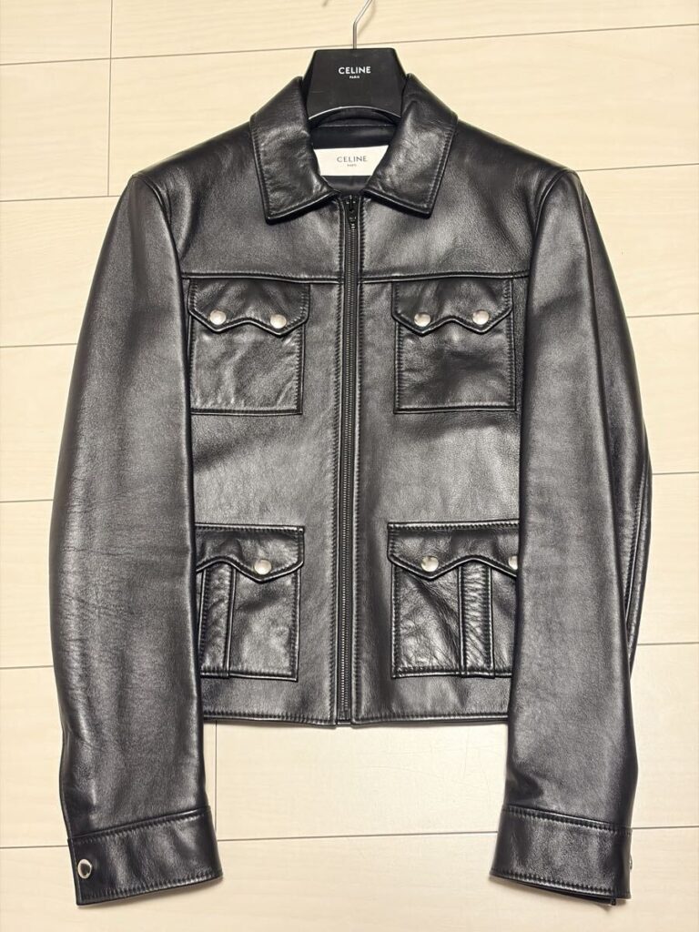 CELINE セリーヌ 24SS 4ポケット シングル レザージャケット 44