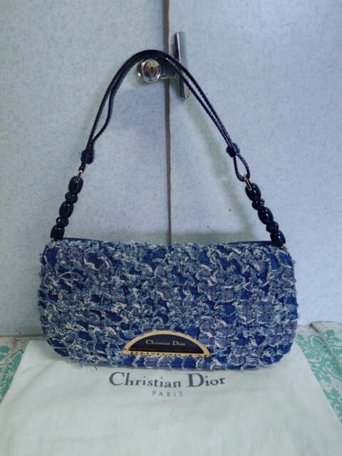 Christian Dior マリスパール フリンジ デニム セミショルダーバッグ