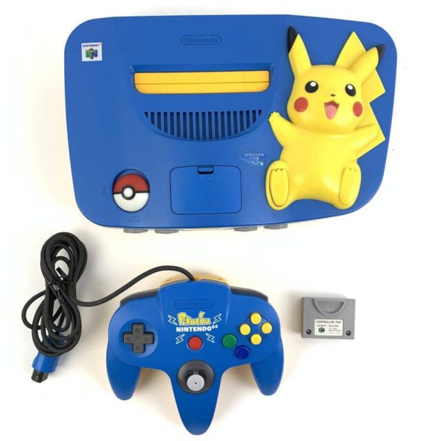 任天堂 ニンテンドウ64 ピカチュウ ブルー&イエロー NUS-101