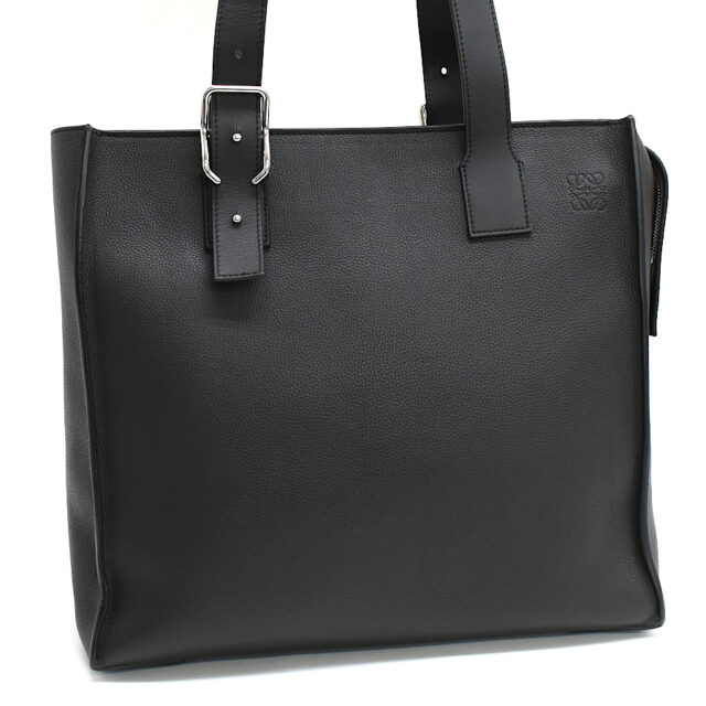 LOEWE ロエベ バックル ジップ トートバッグ レザー ブラック