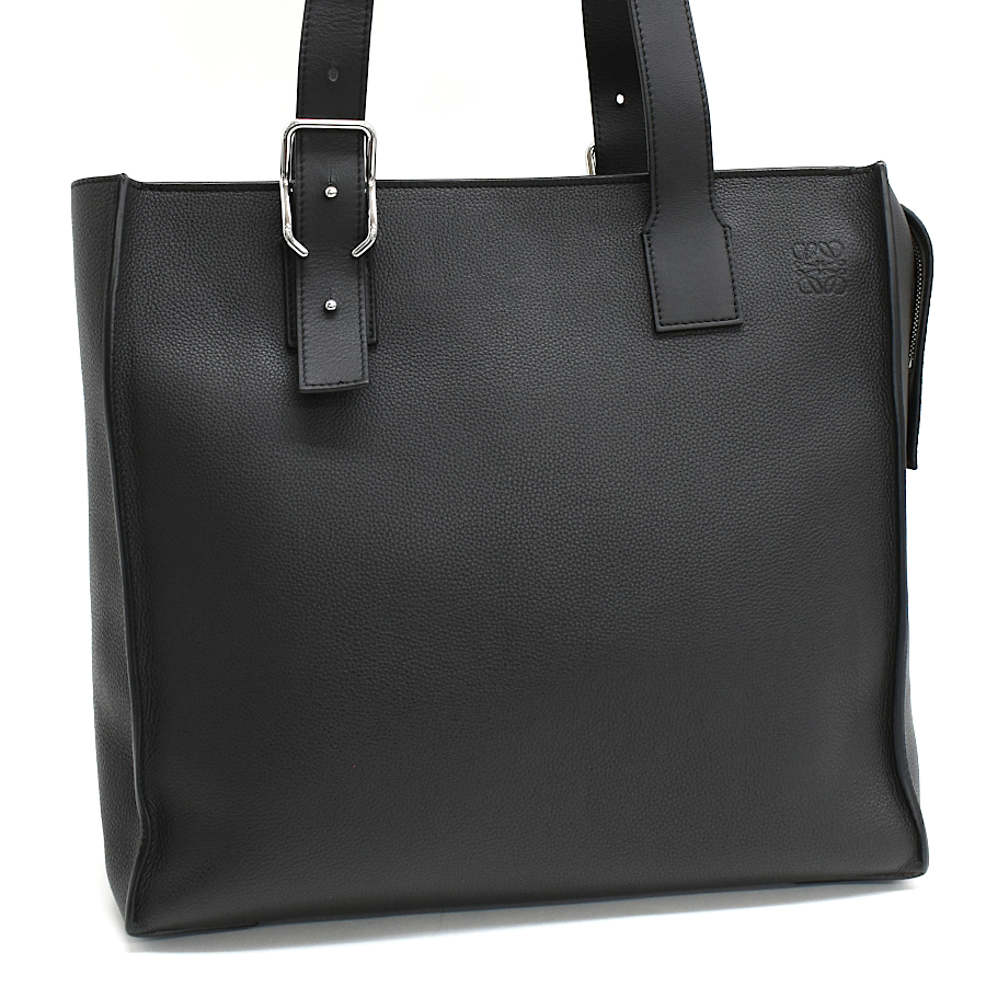 LOEWE ロエベ バックル ジップ トートバッグ レザー ブラック