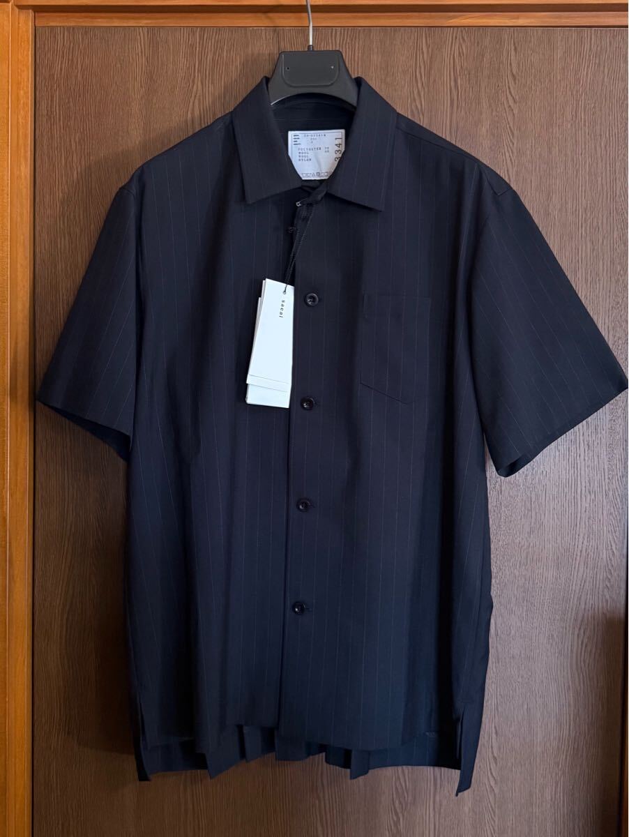 sacai サカイ チョークストライプ 半袖シャツ サイズ2