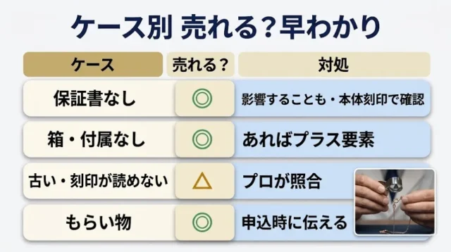 ケース別 売れる?早わかり