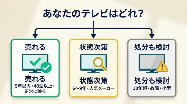 あなたのテレビは「売れる・処分が得・様子見」どれ?