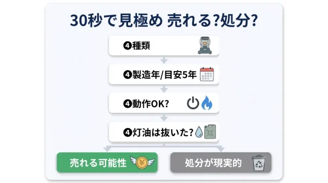 あなたのストーブは「売れる/処分」どっち?30秒で見極め
