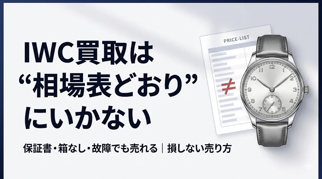 IWC買取は相場表どおりにいかない|損しない売り方