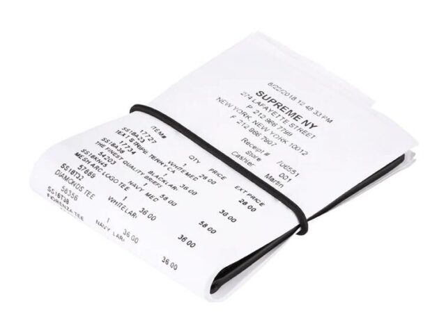 Supreme × MM6 Maison Margiela Receipt Wallet ホワイト
