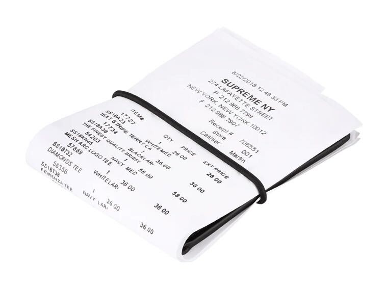 Supreme × MM6 Maison Margiela Receipt Wallet ホワイト