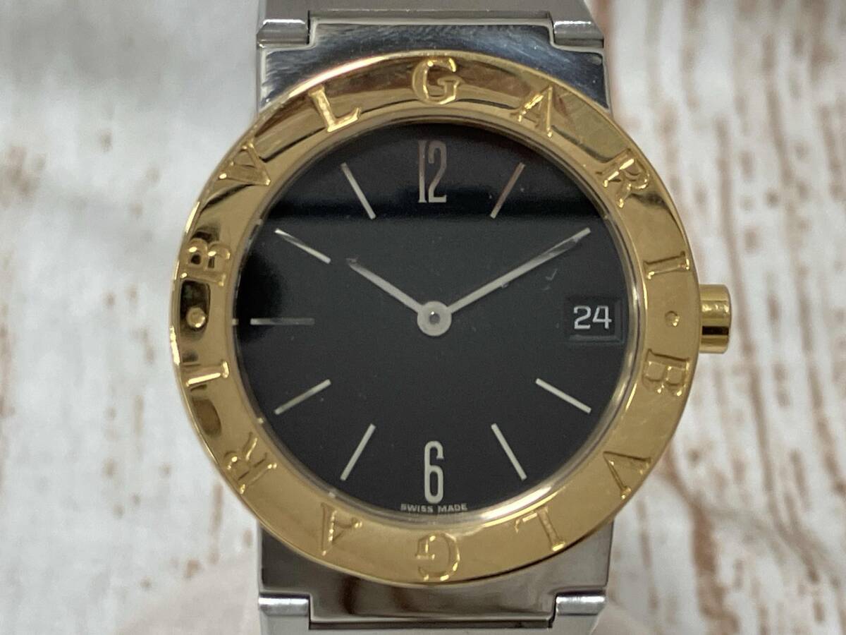BVLGARI ブルガリ BB30SGD デイト 黒文字盤 腕時計