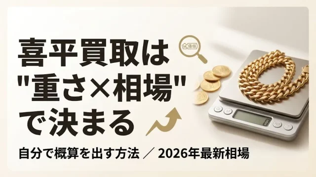 喜平買取の相場2026｜重さ×単価で概算を自分で出す方法