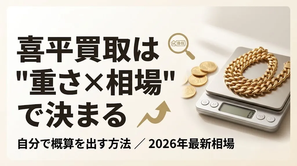 喜平買取の相場2026|重さ×単価で概算を自分で出す方法