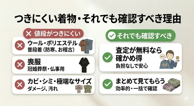 「値段がつきにくい着物」もある
