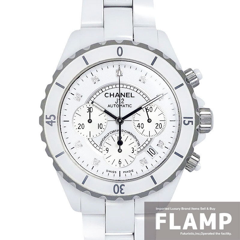 CHANEL J12 クロノグラフ H2009 ホワイトセラミック メンズ腕時計