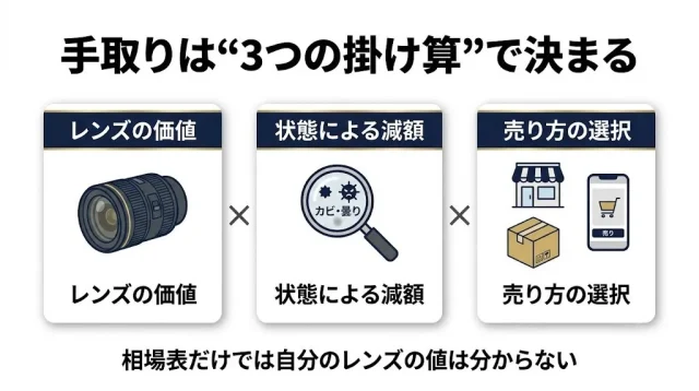 レンズの「状態」と「売り方」で手取りは変わる