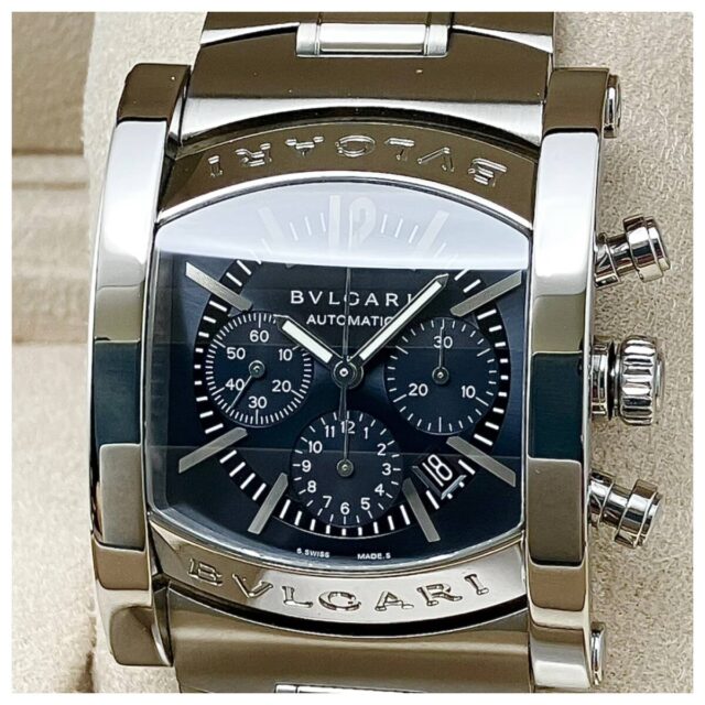 BVLGARI ブルガリ アショーマ メンズ クロノグラフ 青盤 AA44SCH