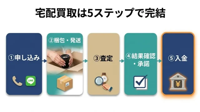 宅配買取は5ステップで完結