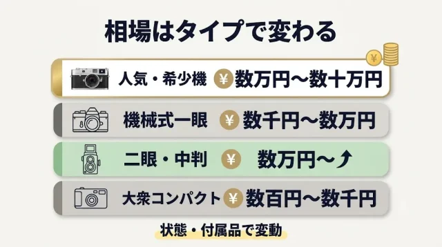 メーカー・タイプ別の買取相場の目安
