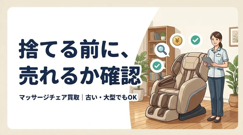 マッサージチェア買取は売れる?古い・大型を捨てる前に確認